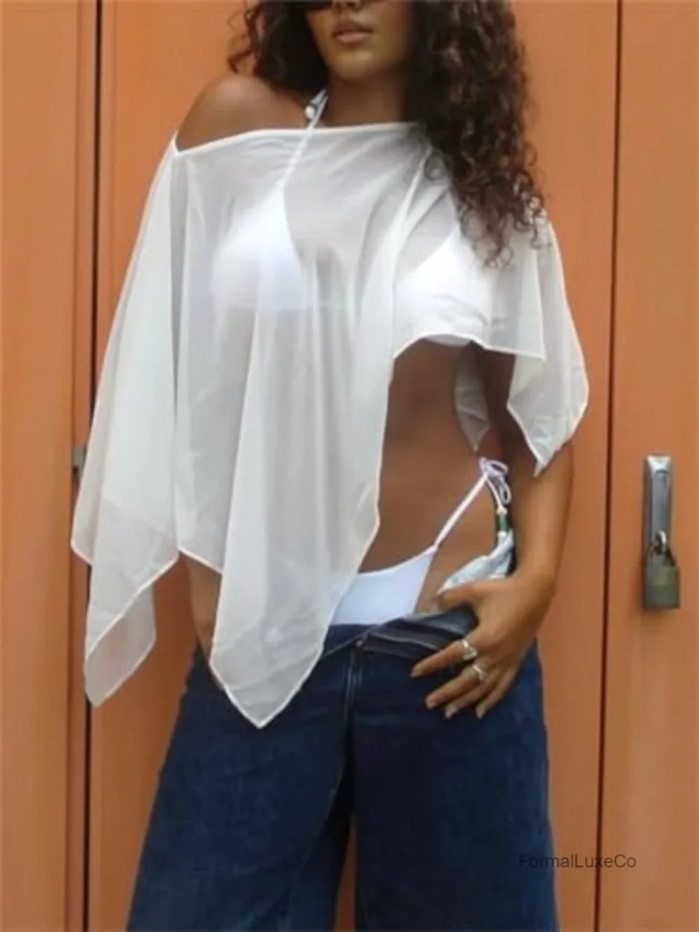 Women's Sheer Chiffon Cape Shawl for Evening Dress Wedding Flowy Wrap